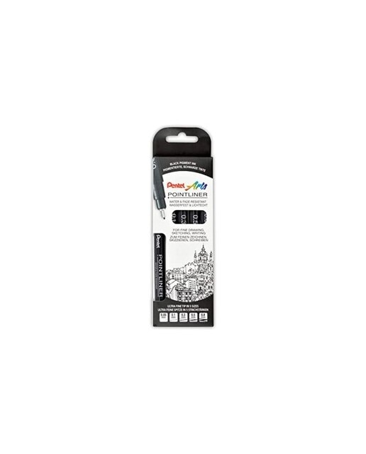 Caixa de 5 Marcadores Pointliner Pentel 1