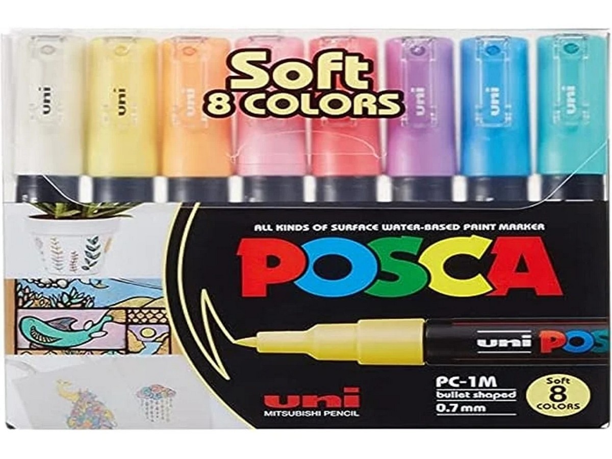 Imagem 0 de Carteira com 8 Marcadores Posca Softcolor UNI-BALL
