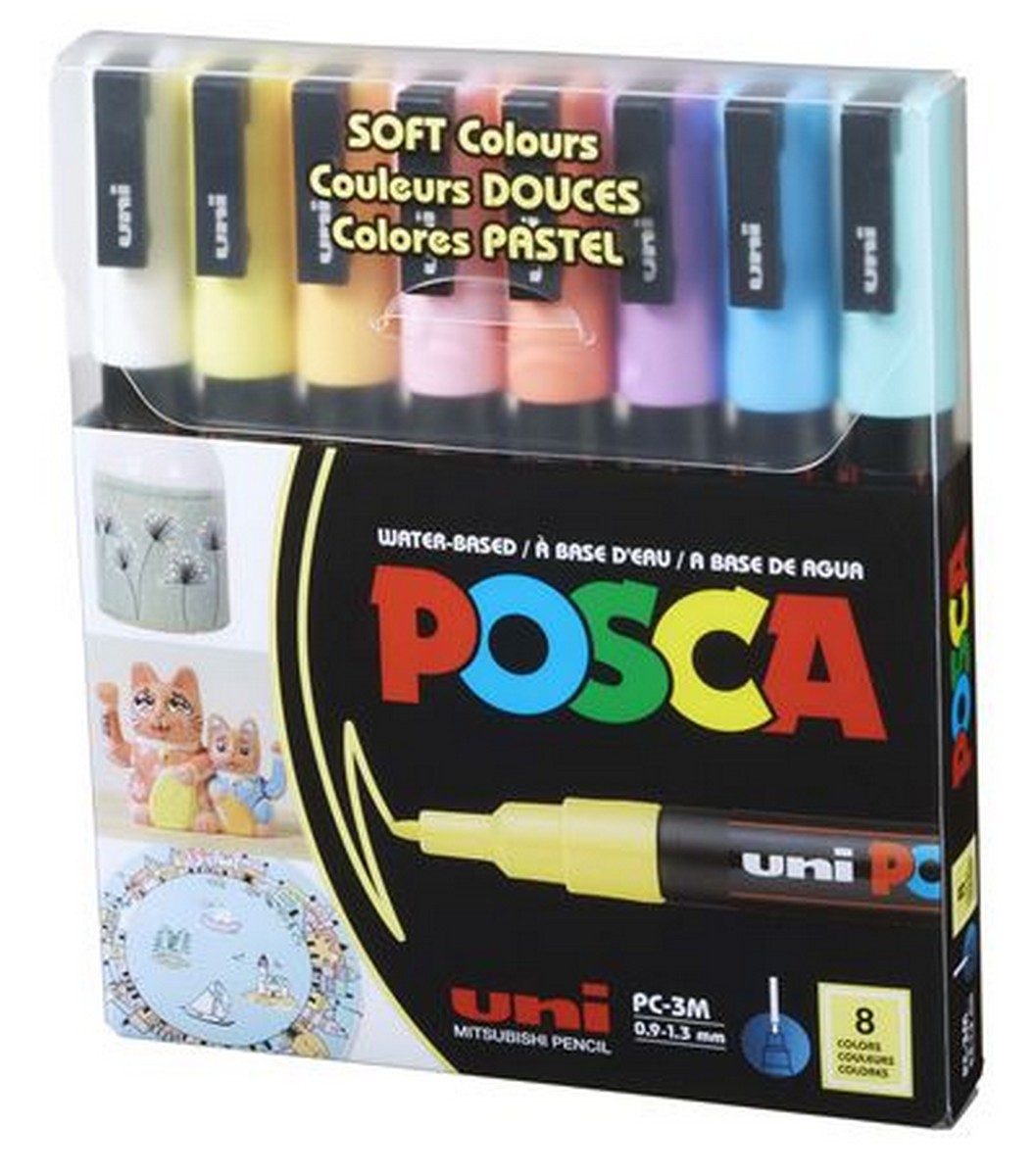 Imagem 0 de Marcador Posca PC-3M Soft Colors Pastel - 8 Unidades