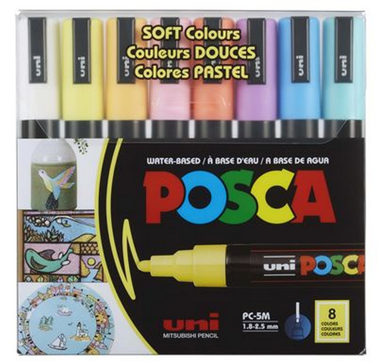 Imagem 0 de Marcador Posca PC-5M Soft Color Pastel - 8 Unidades