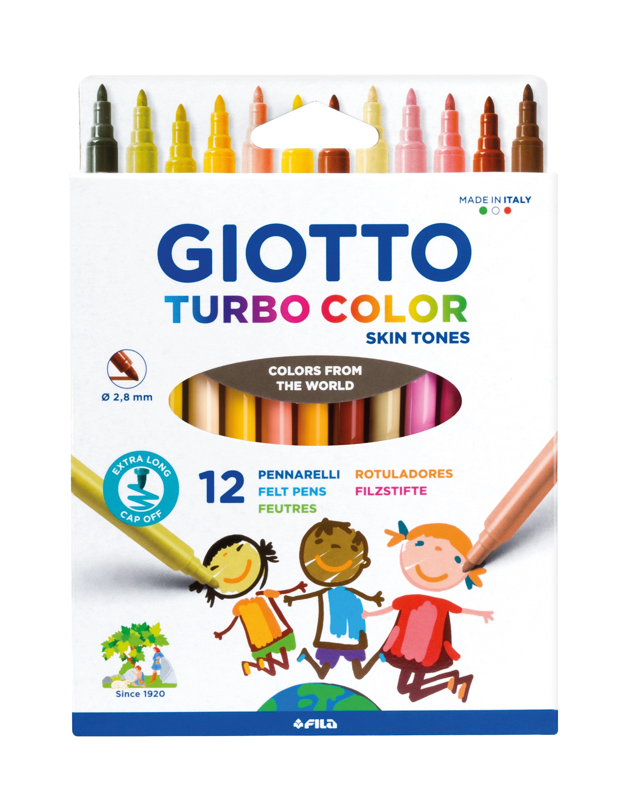 Imagem 0 de Giotto Marcadores Turbo Color Skin Tones - Cx. 12 uds