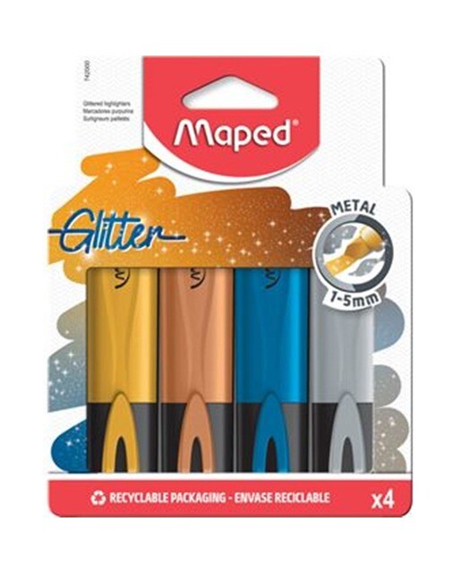 Pack de 4 Marcadores Metalizados com Glitter - Multicolor Multicolor-1