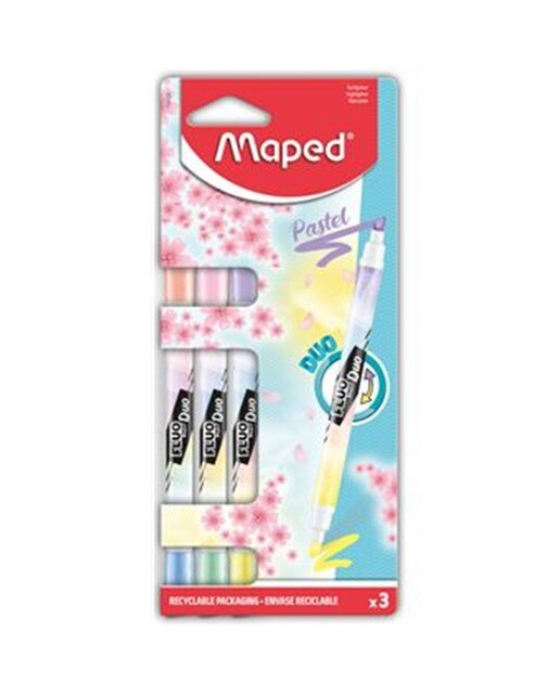 Imagem 0 de Pack de 3 Marcadores Duo Cores Pastel - Multicolor