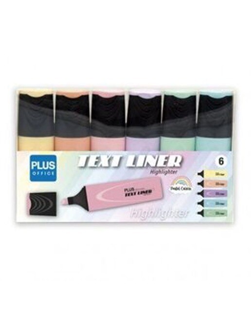 Imagem 0 de Conjunto de 6 Marcadores Sublinhadores Plus Office Cores Pastel