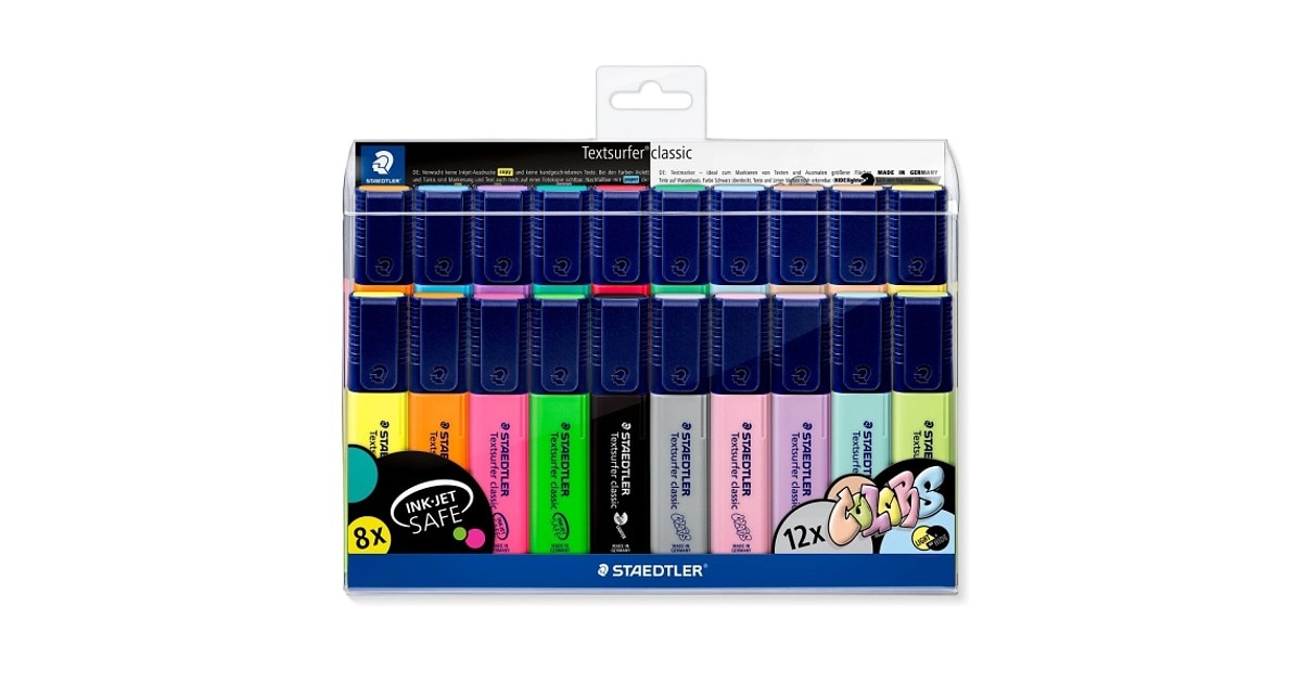 Imagem 0 de Marcadores fluorecentes Staedtler 20 cores sortidas