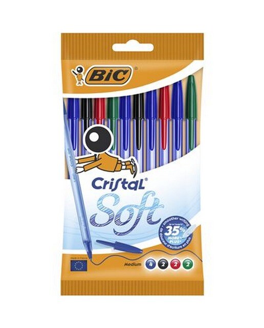 Imagem 0 de Pack de 10 canetas esferográficas Cristal Soft Ponta Média e Escrita Suave