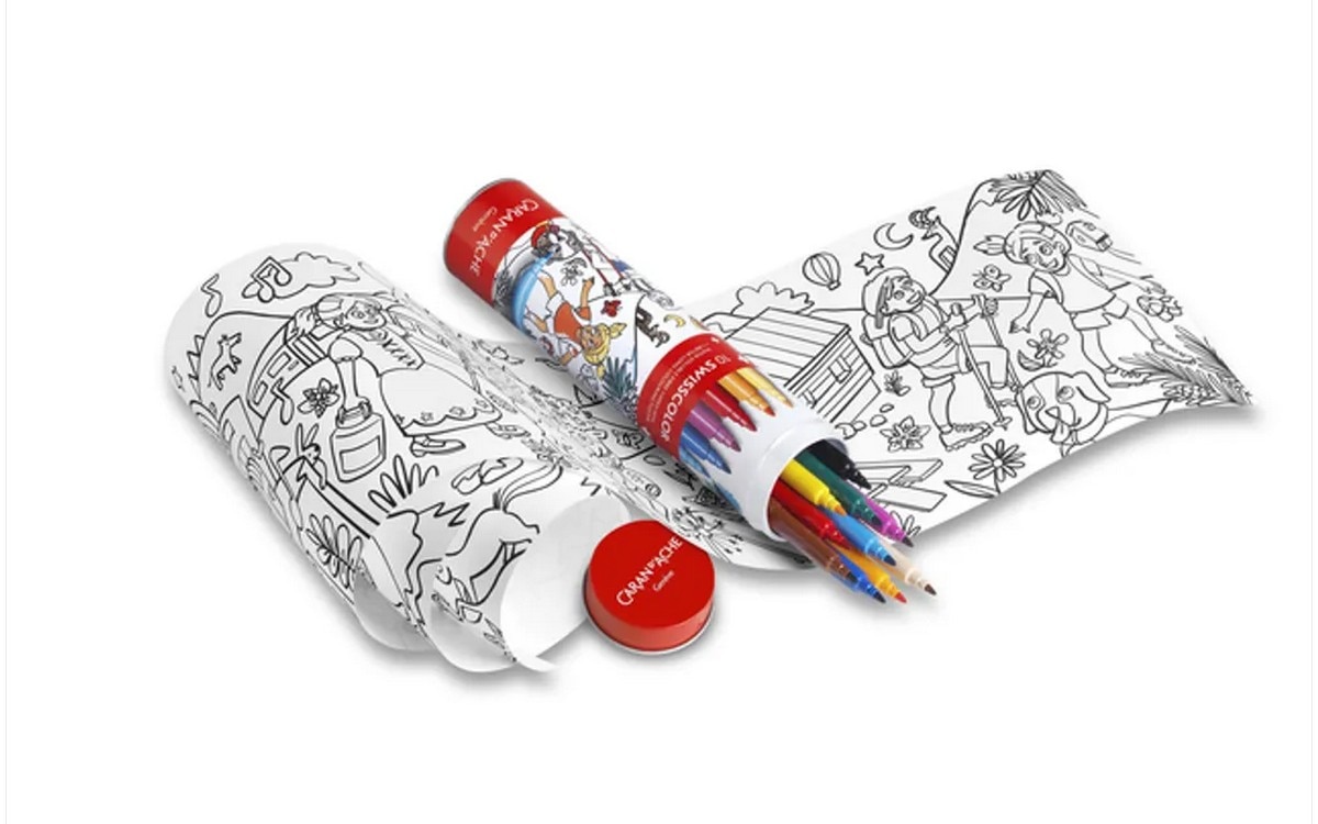 Caneta de feltro Caran d'ache Swisscolor com tubo e cartaz com 10 cores 2