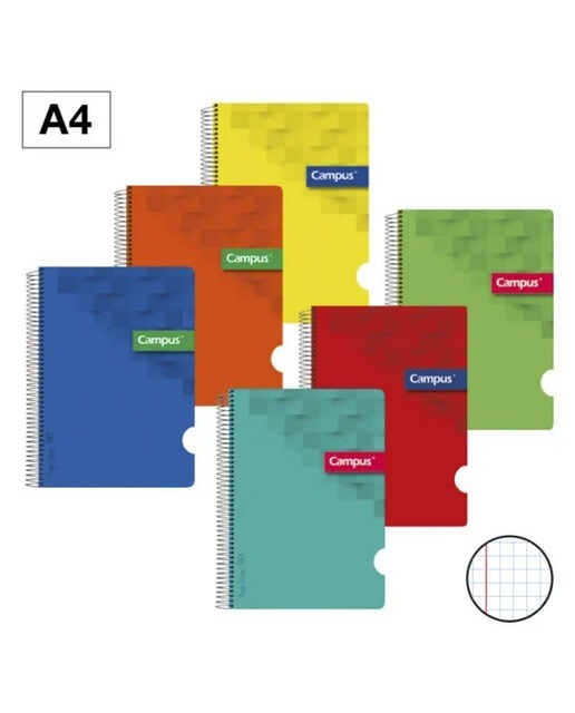 Caderno Campus A4 Quadriculado cores sortidas 1