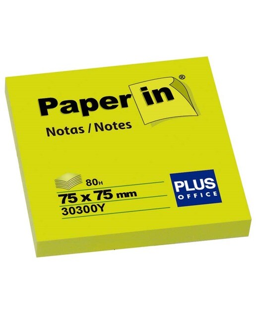 Bloco Post-it 75x75mm Neon Amarela 1