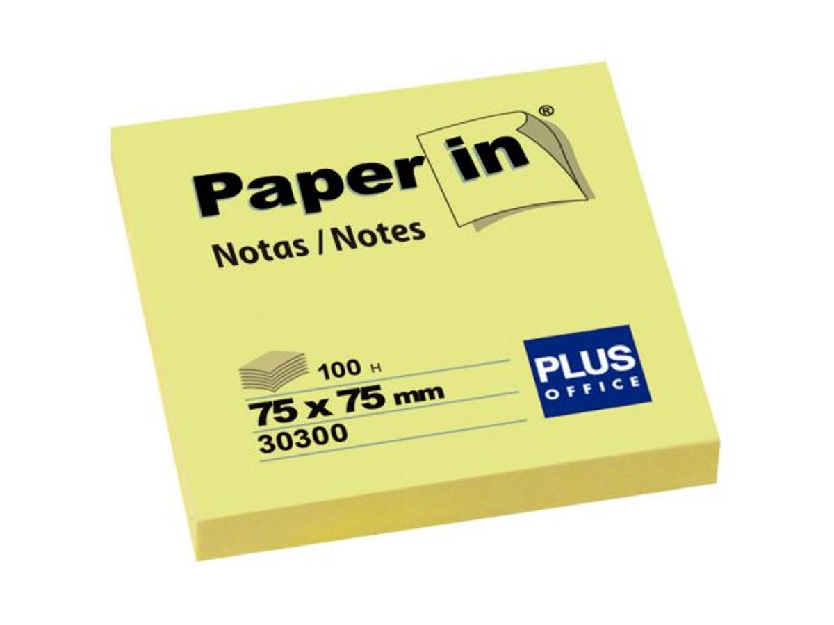Notas Adesivas Plus Office 75 x 75 Amarelo 1