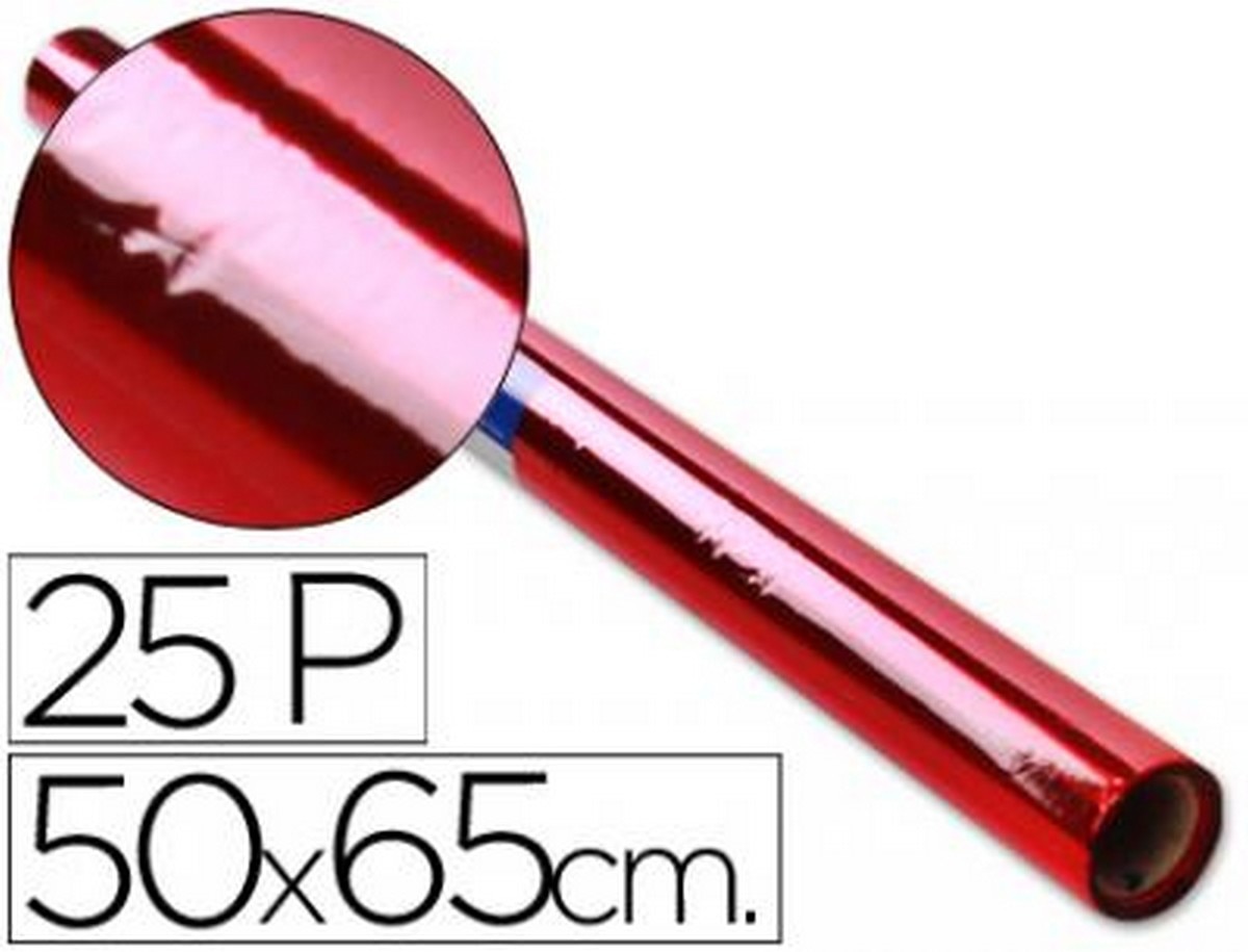 Imagem 0 de Rolo de papel Celofan transparente vermelho 25 folhas 0.50x16.25 m