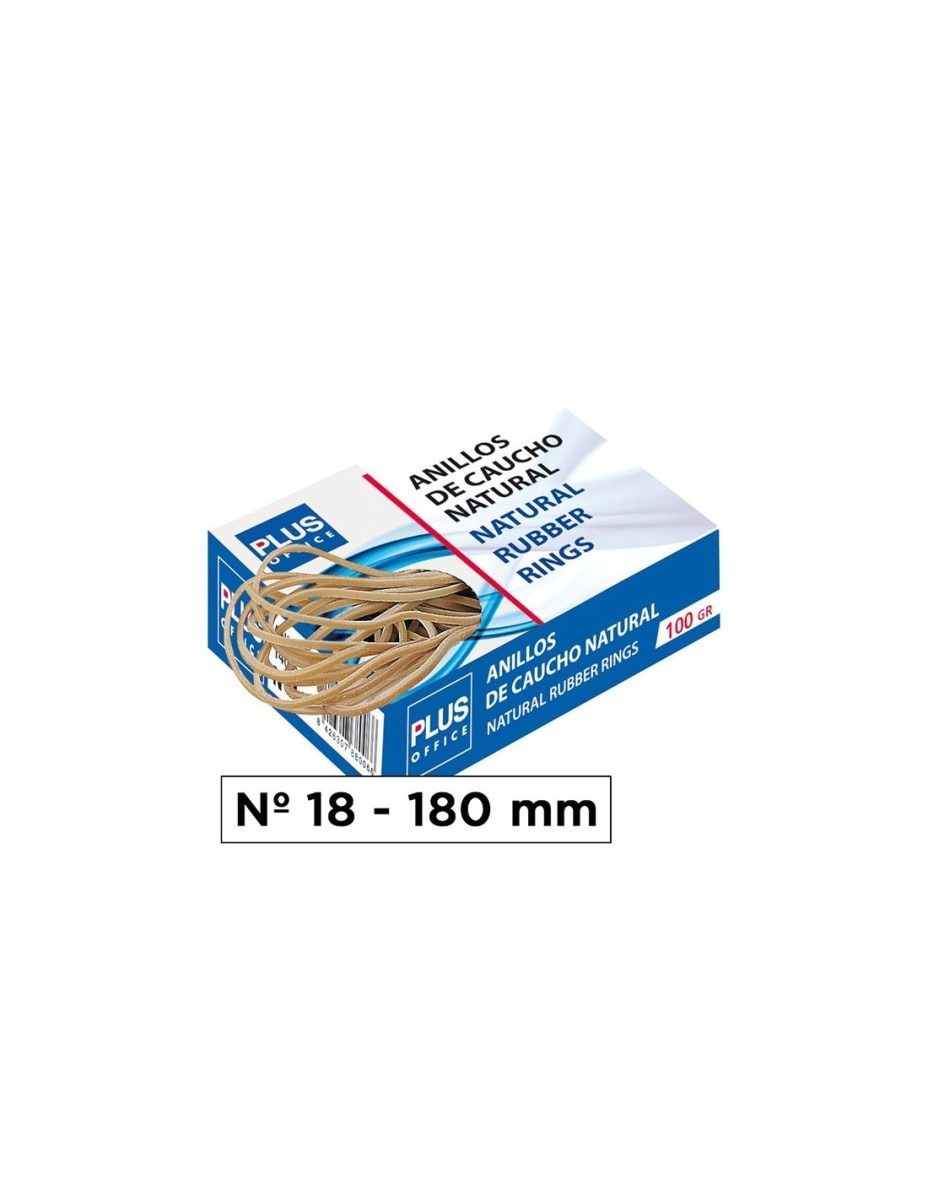 Caixa de elásticos Nº18 100Gr Plus Office 1