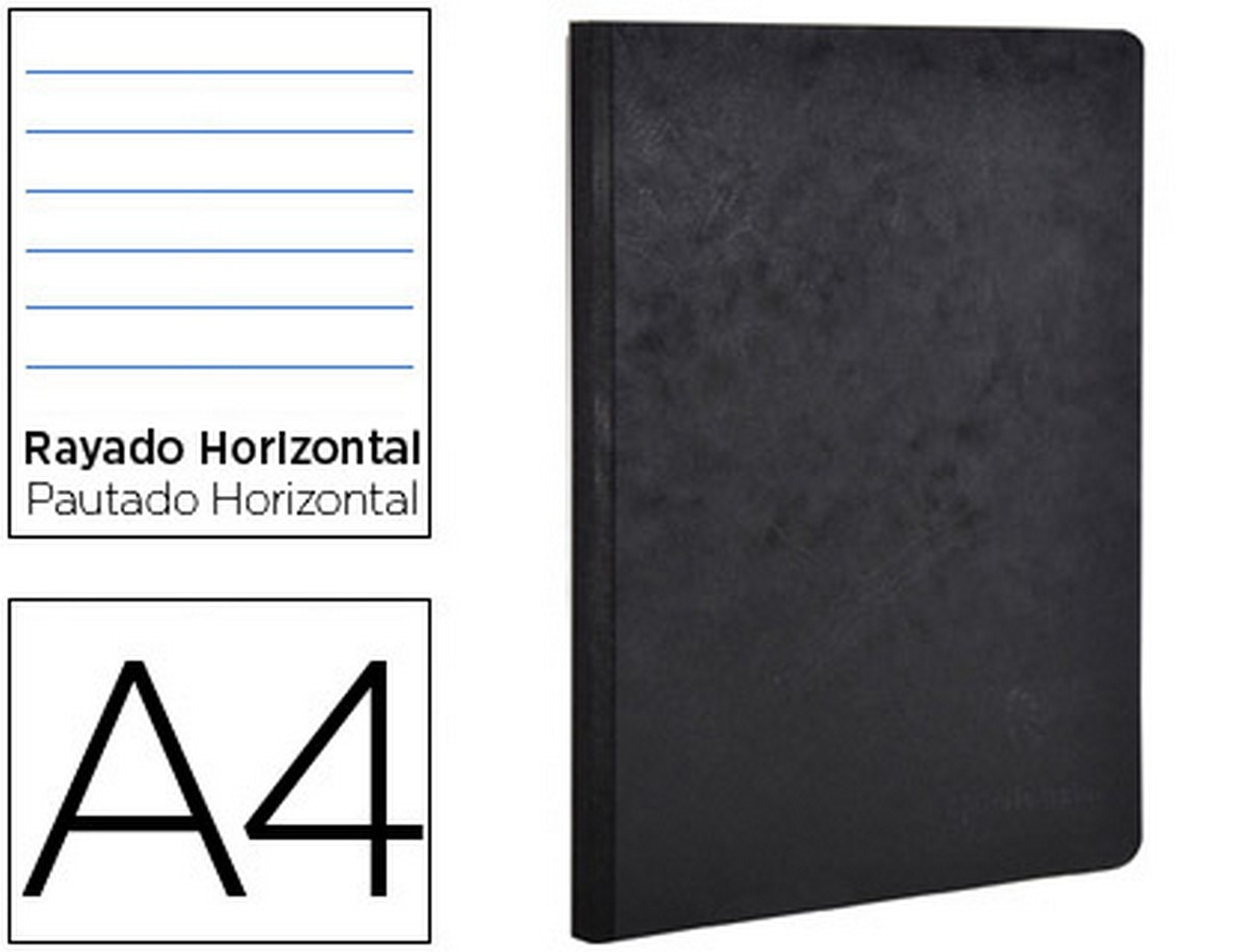 Imagem 0 de Caderno age-bag capa de cartão lombada cosida horizontal 96 folhas cor preta 210x297 mm
