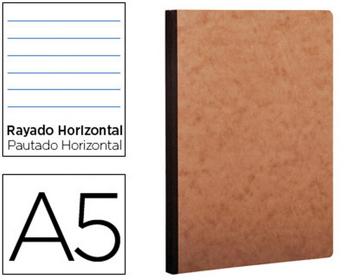 Imagem 0 de Caderno age-bag capa de cartão com costura horizontal lombada forrada 96 folhas cor havana 148x210 mm