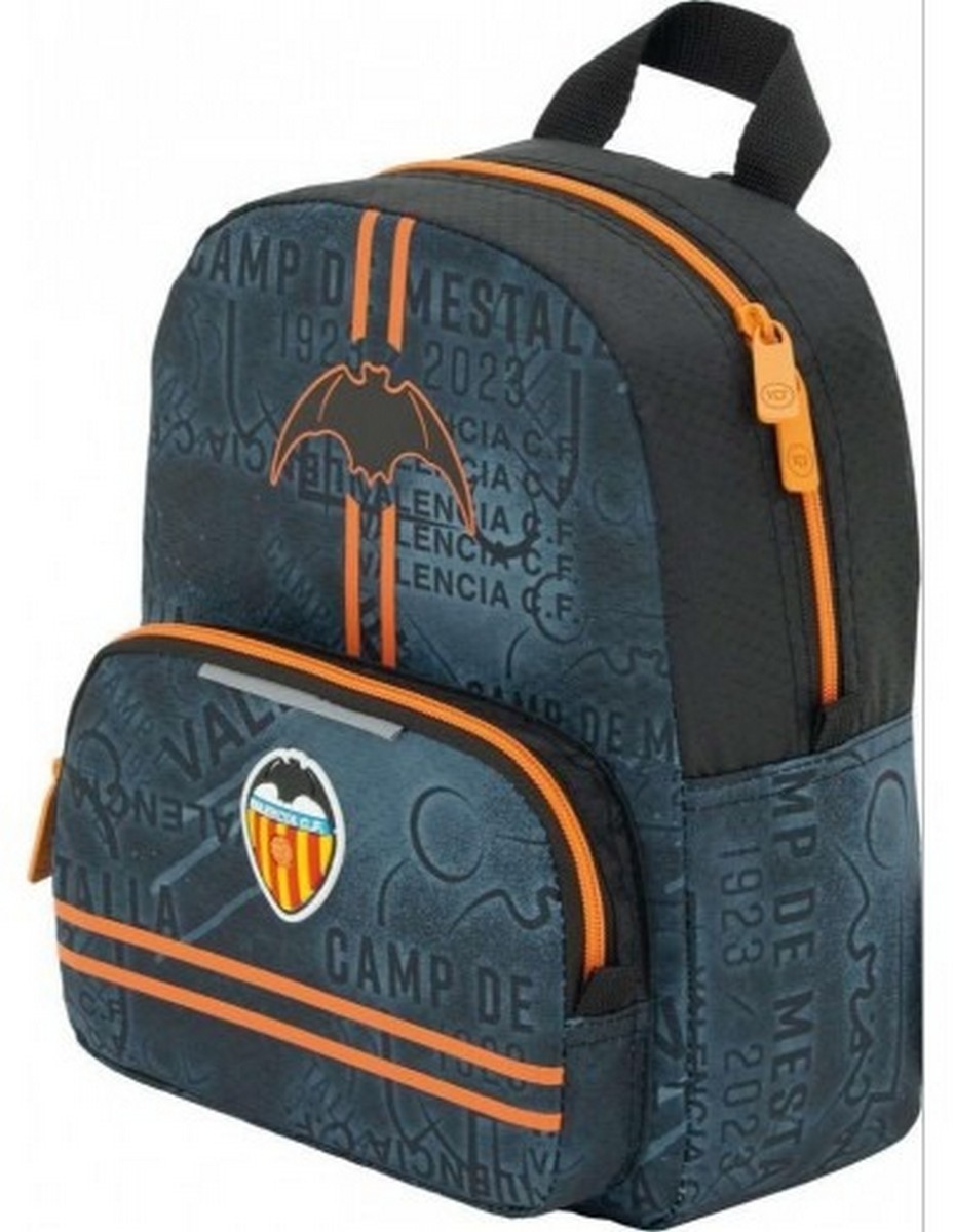 Imagem 0 de Mochila Infantil com Bolso Frontal 2023 Valencia C.F. - Antracite e Laranja