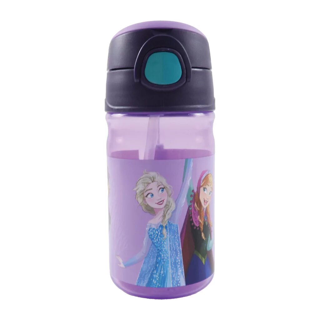 Imagem 0 de Garrafa de plástico Disney Frozen Modern Magic com palhinha e gancho, 350 ml