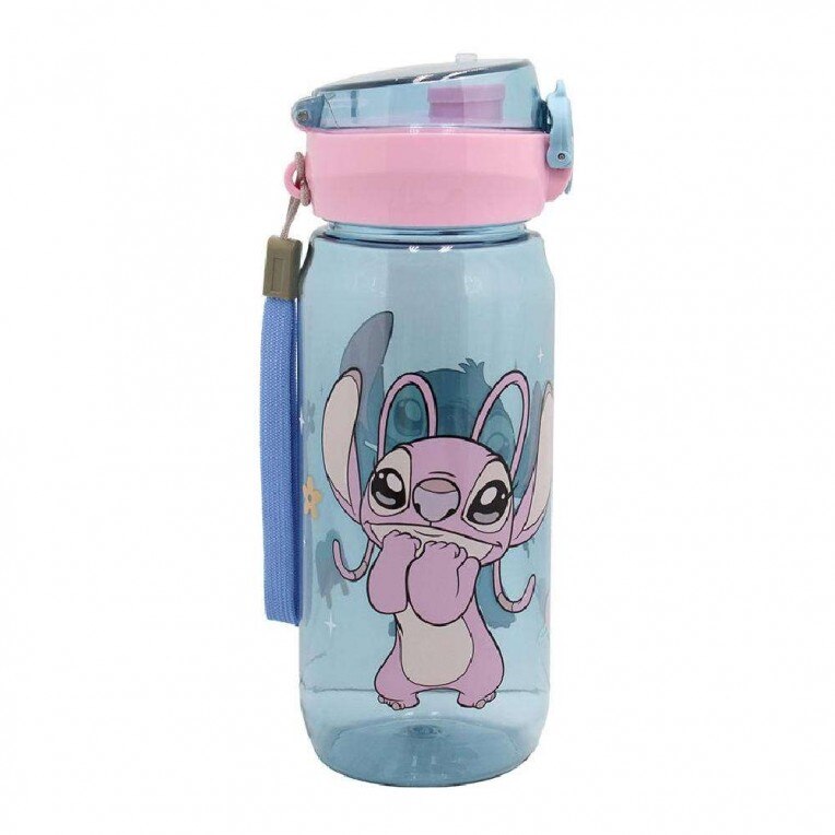 Garrafa de água em plástico PET com tampa aberta, com o Stitch da Disney, 600 ml 2