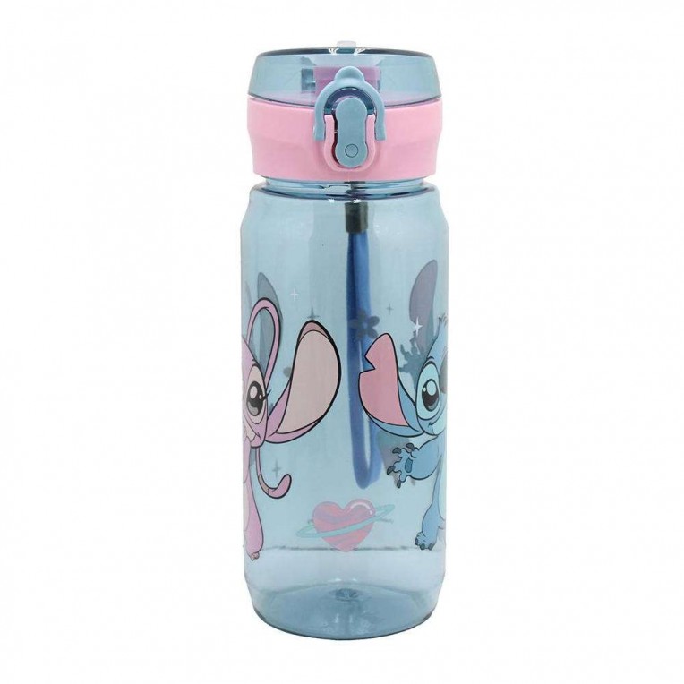 Garrafa de água em plástico PET com tampa aberta, com o Stitch da Disney, 600 ml 3