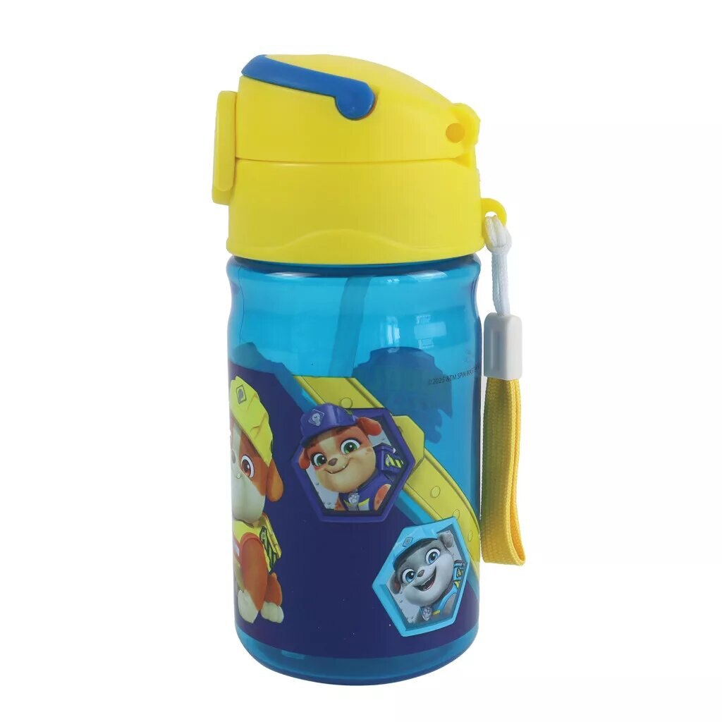 Garrafa de Plástico com palhinha Paw Patrol Rubble e gancho, 350 ml 2