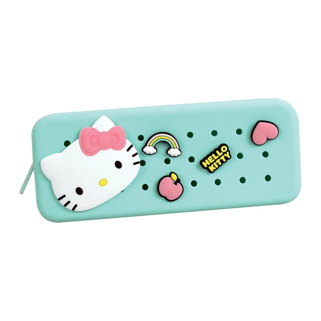 Imagem 0 de Estojo de Silicone com Pins Hello Kitty Azul