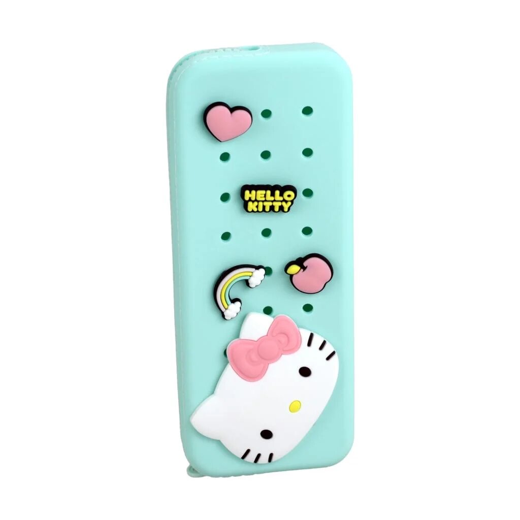 Estojo de Silicone com Pins Hello Kitty Azul 2