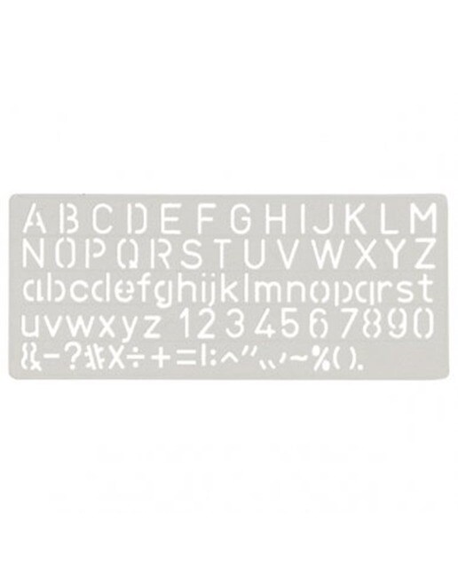 Escantilhão de Plástico Letras e Números 10mm 1
