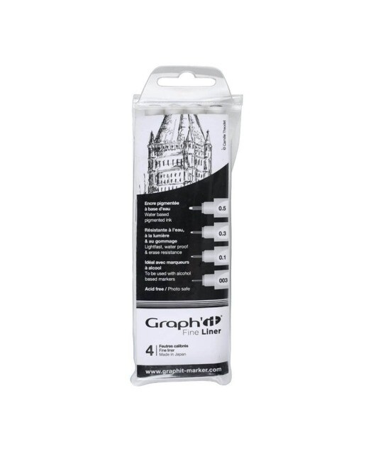 Imagem 0 de Pack de 4 Fine Liners em Tons Pretos GRAPH'IT
