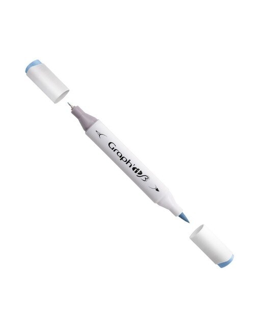 Marcador de Duas Pontas Brush Marker Nº7125 Sky GRAPH'IT 1