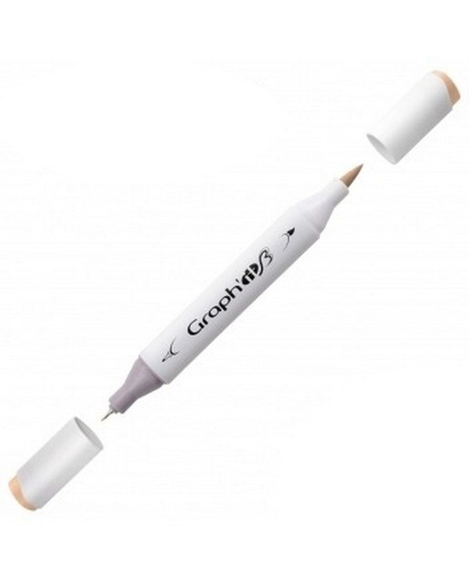 Marcador de Duas Pontas Brush Marker Nº3020 Brown 2 GRAPH'IT 1