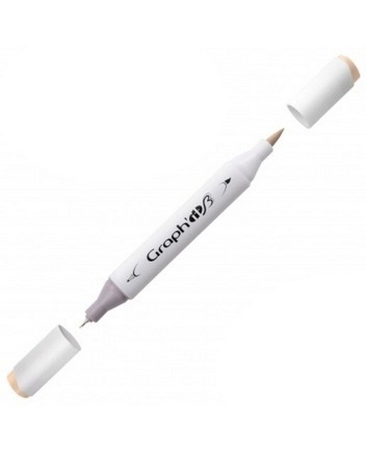 Marcador de Duas Pontas Brush Marker Nº3010 Brown 1 GRAPH'IT 1