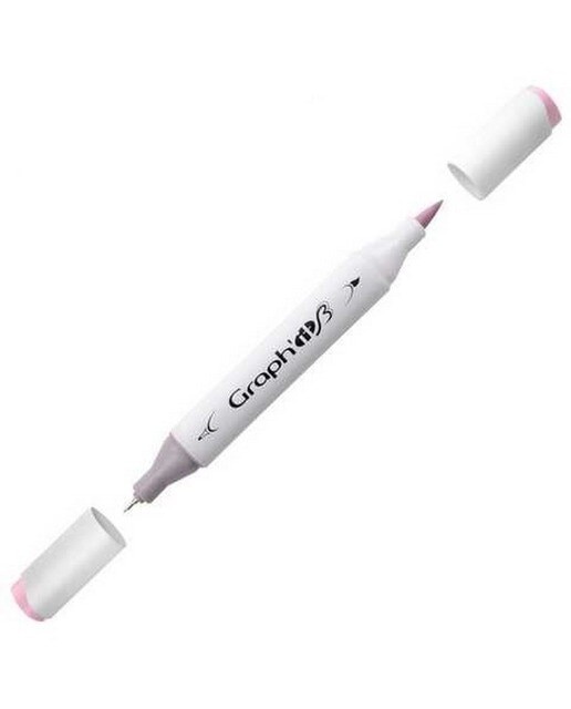 Marcador de Duas Pontas Brush Marker Nº 5118 Quartz Rosa GRAPH'IT 1