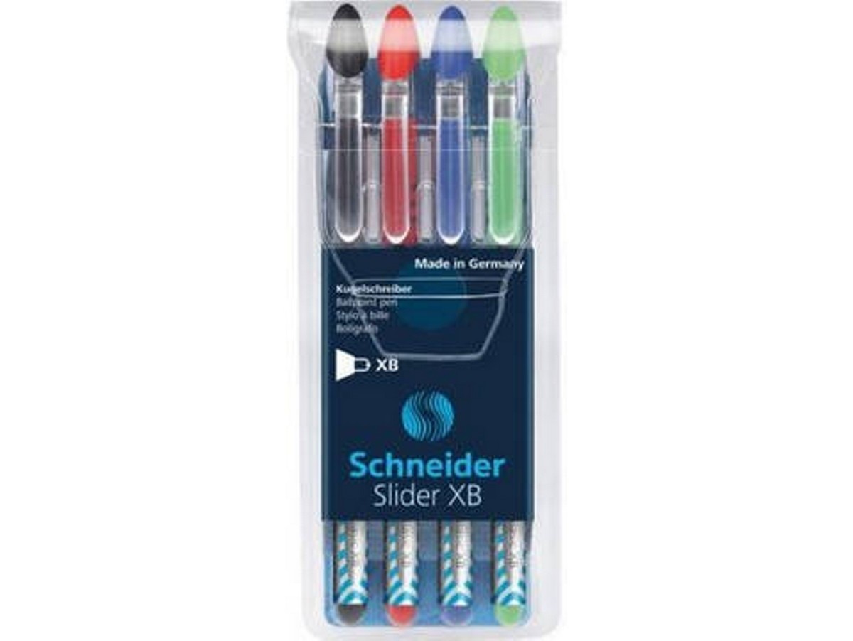 Imagem 0 de Conjunto de 4 canetas SCHNEIDER PEN Slider Basic Multicoloridas