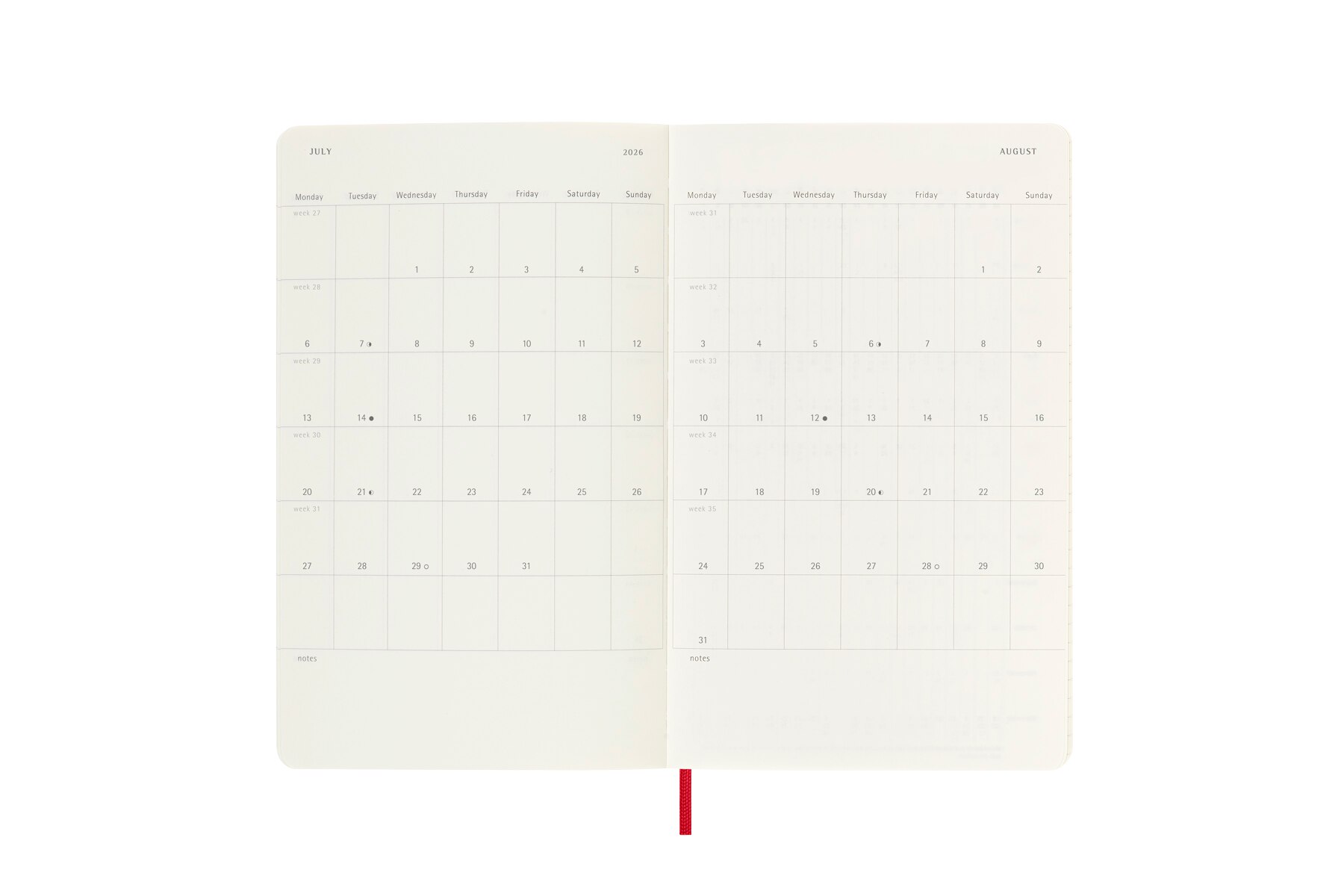 Agenda Semanal 18 Meses 2025-26 A5 Vermelho-5