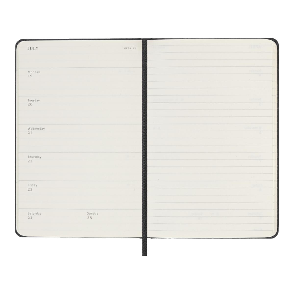 Agenda Classic 2027 de Bolso Semanal, capa dura, 12 meses, Preta Preto-3