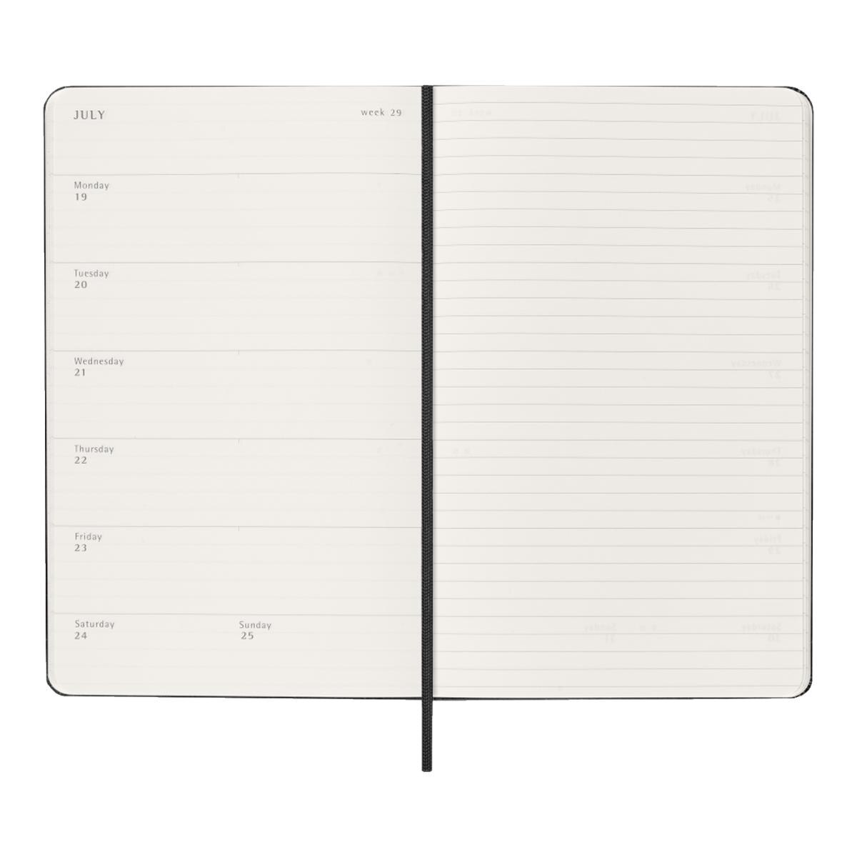 Agenda Classic 2027 Grande Semanal, capa dura, 12 meses, Preto Preto-3