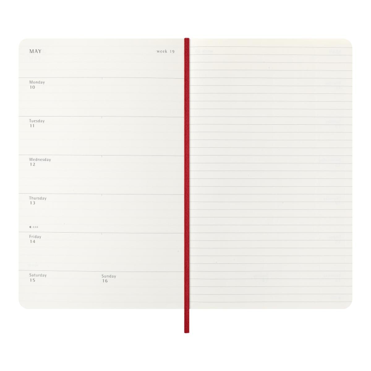 Agenda Classic 2027 Grande Semanal, capa mole, 12 meses, Vermelho Escarlate Vermelho-3