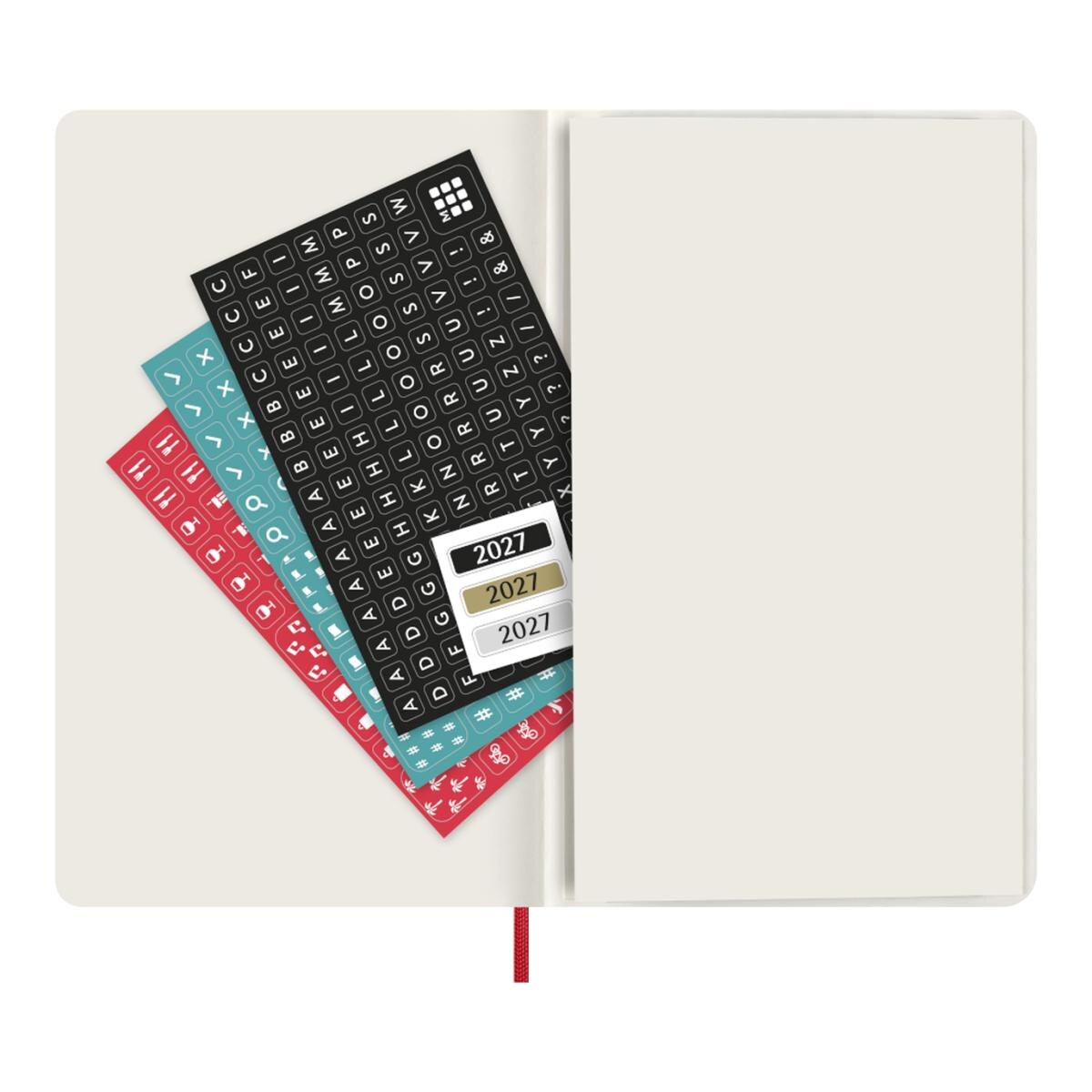 Agenda Classic 2027 Grande Semanal, capa mole, 12 meses, Vermelho Escarlate Vermelho-5