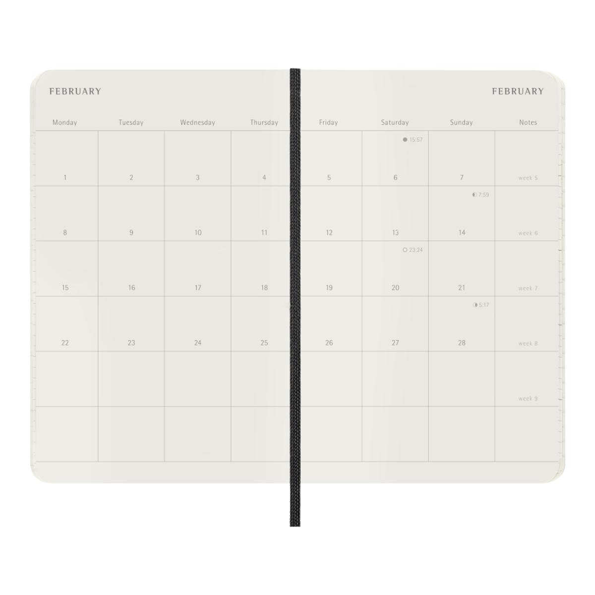 Agenda Classic 2027 de bolso Mensal, capa mole, 12 meses, Preto Preto-3