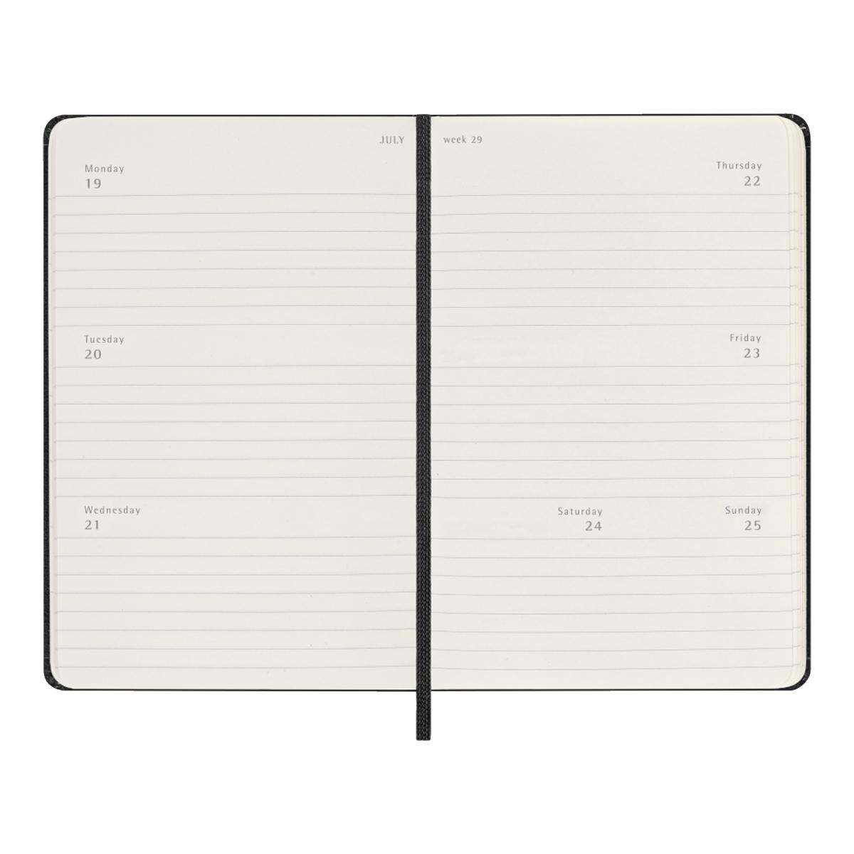 Agenda Classic 2027 de bolso Horizontal semanal, capa dura, 12 meses, Preto Preto-3
