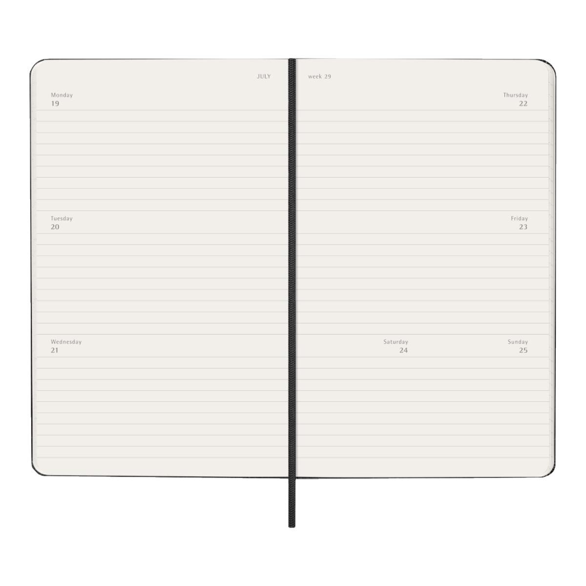 Agenda Classic 2027 Large Horizontal semanal, tapa dura, 12 meses, Negro Preto-3