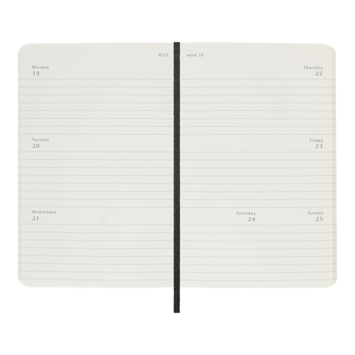 Agenda Classic 2027 de bolso Horizontal semanal, capa mole, 12 meses, Preto Preto-3