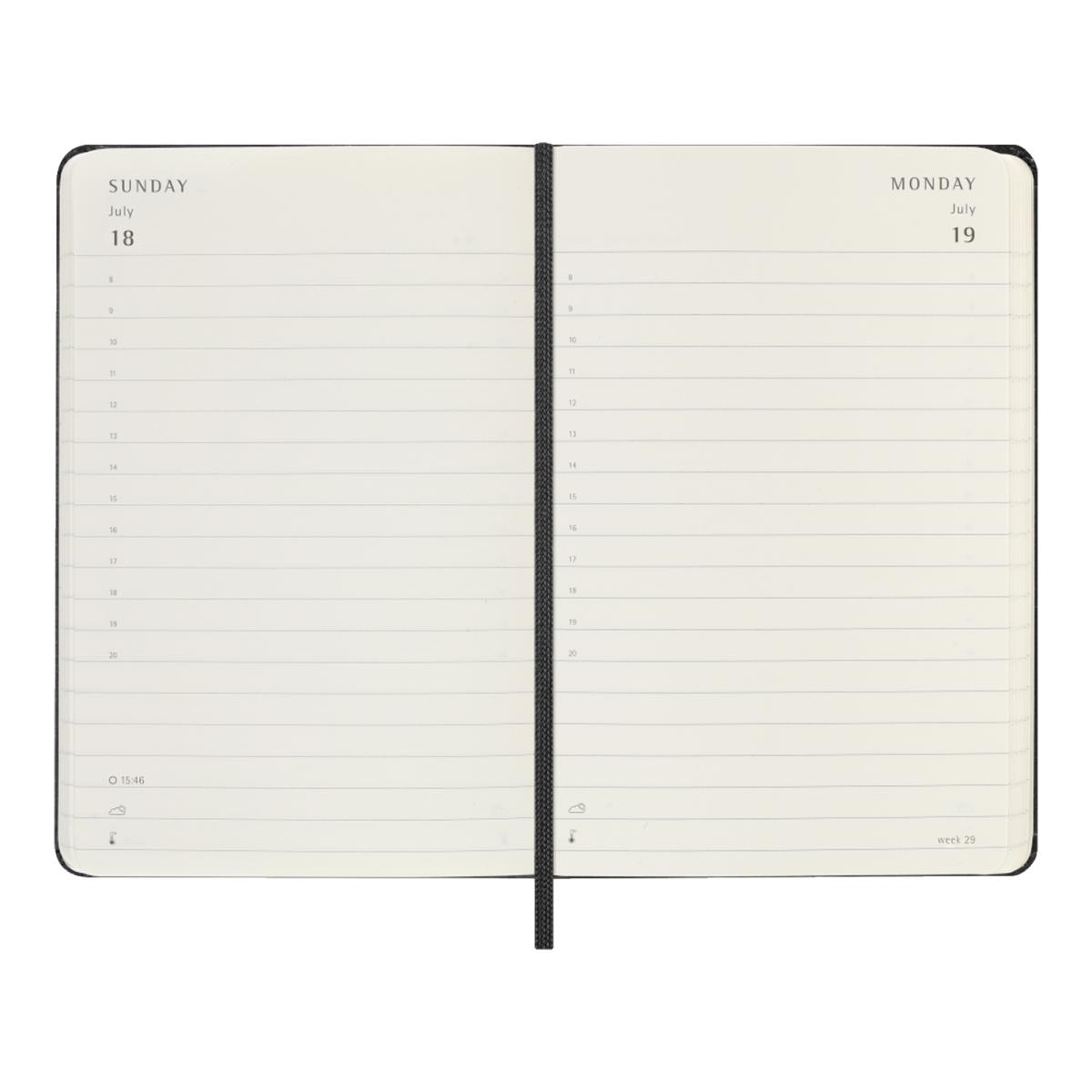 Agenda Clássica 2027 de Bolso Diária, capa dura, 12 meses, preta Preto-3