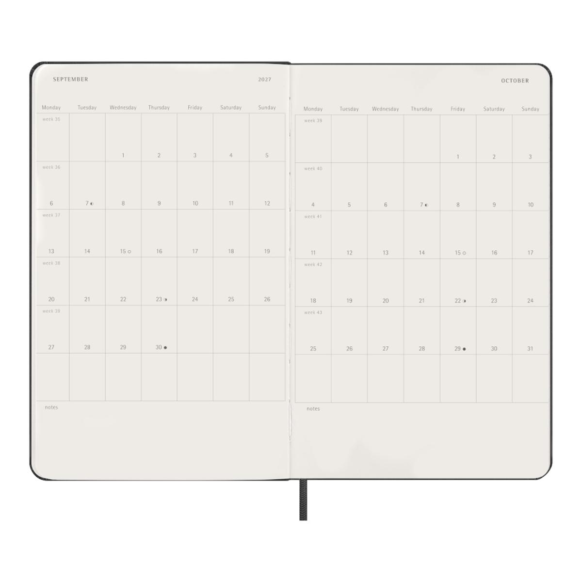 Agenda Classic 2027 Grande Diária, capa dura, 12 meses, Preto Preto-4