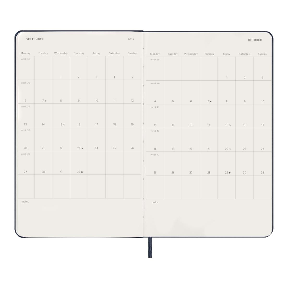 Agenda Classic 2027 Grande Diária, capa dura, 12 meses, Azul Safira Azul-4