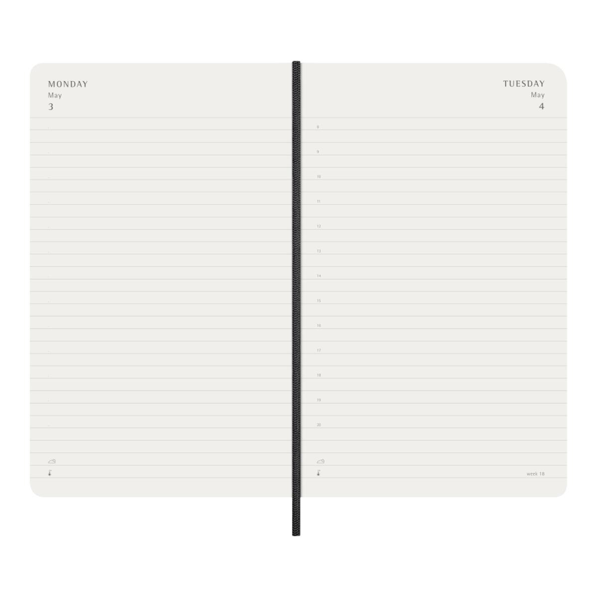 Agenda Classic 2027 Grande Agenda diária, capa mole, 12 meses, Preto Preto-3