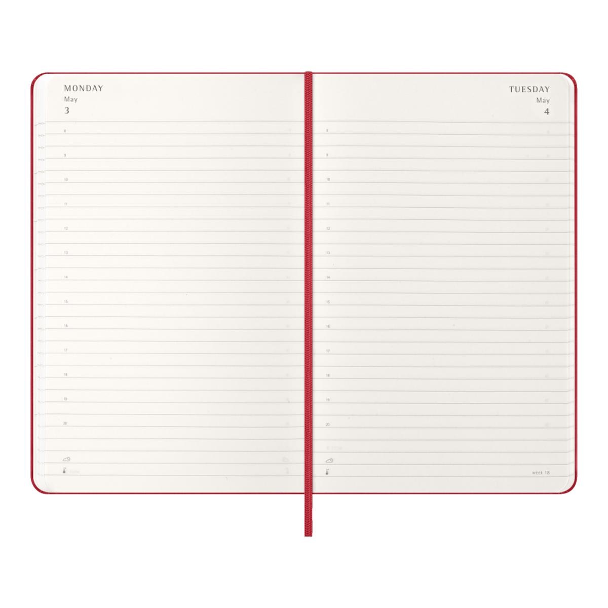 Agenda Classic 2027 Grande Diária, capa dura, 12 meses, Vermelho Escarlate Vermelho-3