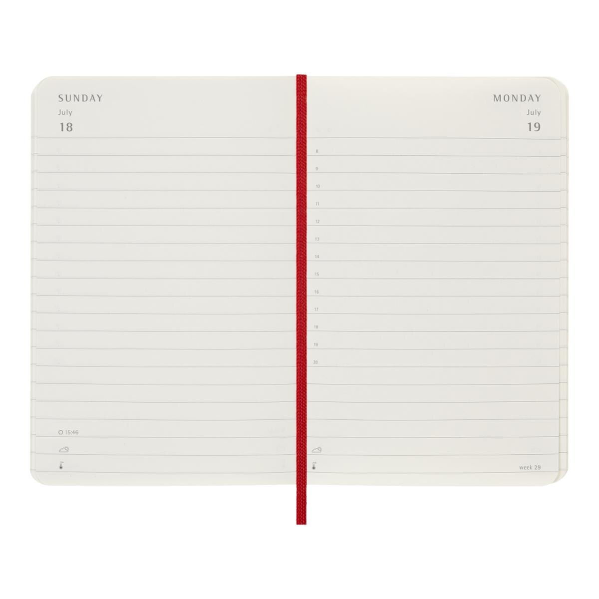 Agenda Classic 2027 de bolso Agenda diária, capa mole, 12 meses, Vermelho Escarlate Vermelho-3