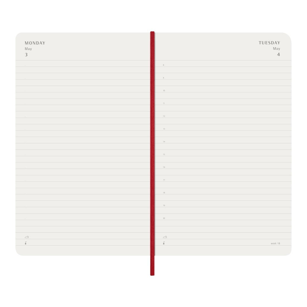 Agenda Classic 2027 Grande Agenda diária, capa mole, 12 meses, Vermelho Escarlate Vermelho-3