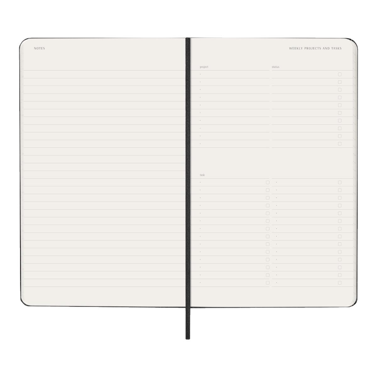 Agenda PRO 2027 Grande Semanal, capa dura, 12 meses, Preto Preto-3