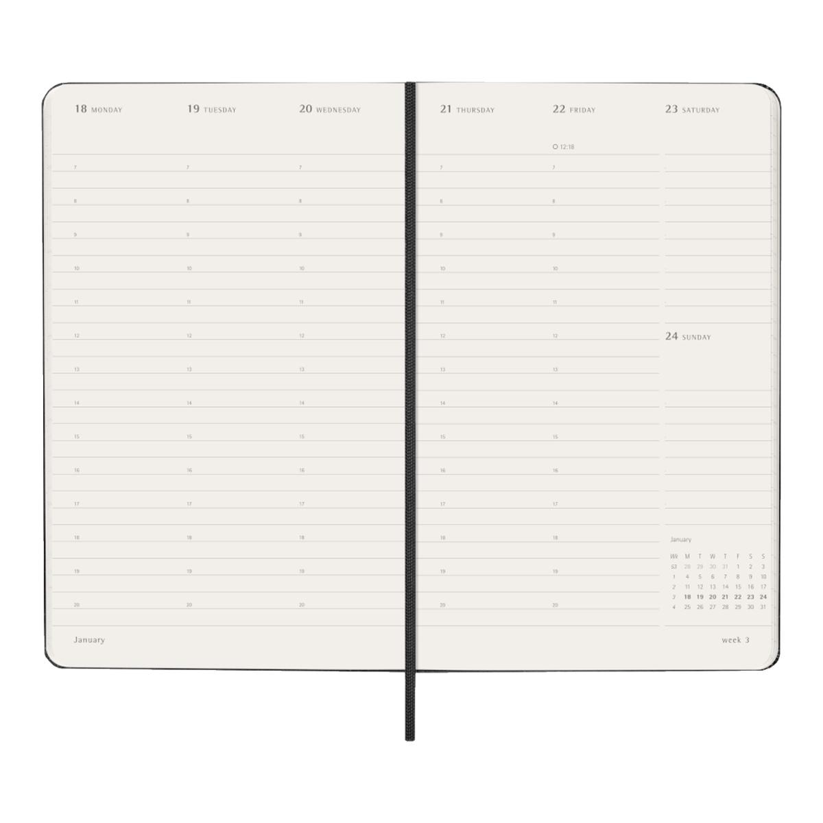 Agenda PRO 2027 Grande Semanal, capa dura, 12 meses, Preto Preto-4